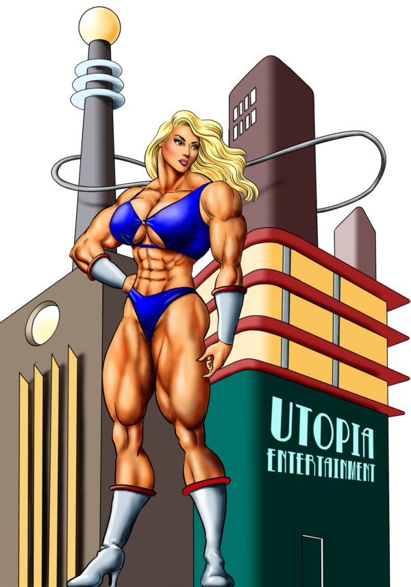 Utopia Entertainment Utopia Entertainment Mixed Wrestling, Female Wrestling & Female Bodybuilders Posing Logo